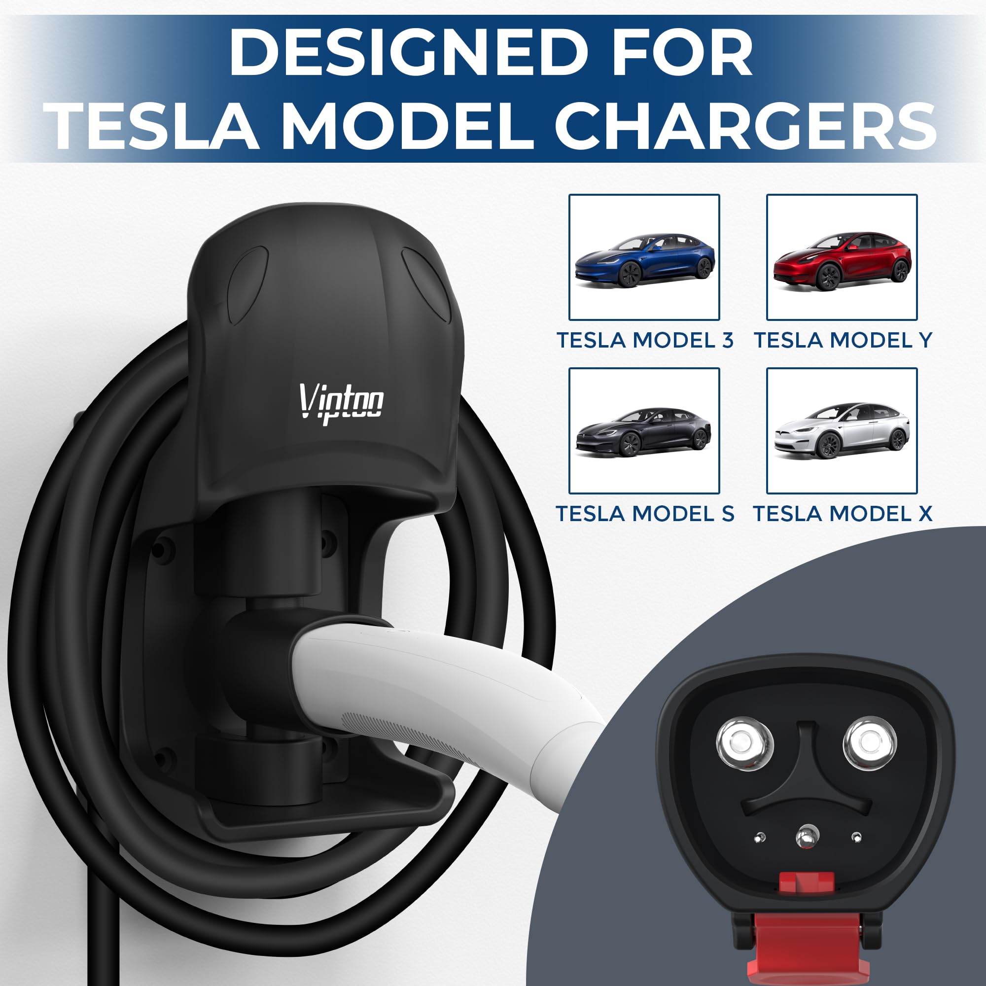 Tesla 充電器 ウォールマウントタイプ Amazon | VIPTOO Tesla充電器ウォールマウントホルダー、モデル3/Y/S/X